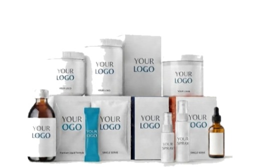 Unbranded white label and private label supplement packaging &mdash; jars, sachets, bottles, oral sprays and dropper bottles ready for your own brand